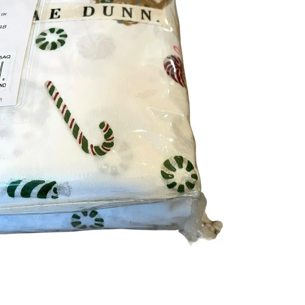 Rae Dunn Christmas TWIN Sheet Set Gingerbread House Candy Cane Candy Land NEW